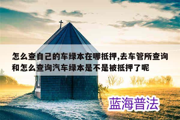 車貸綠本抵押在哪里(抵押貸車綠本怎么辦理)? (http://www.771378.com/) 知識問答 第1張